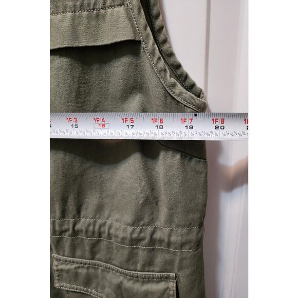 Columbia Women's M Green Cotton Utility Vest Zip Front Pockets Adjustable - Picture 7 of 9